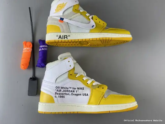 Official Maikesneakers Jordan AQ0818-149 Yellow-Cone NRG Dark Air x White 1 Off-White Powder 0607